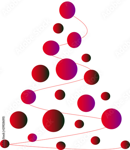 Abstract Christmas tree with a gradient on a white background