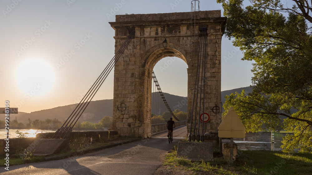 Naklejka premium The Robinet Bridge on the Rhône in Donzere (Provence)