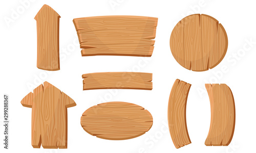 Wooden Planks and Arrow Pointers Vector Set