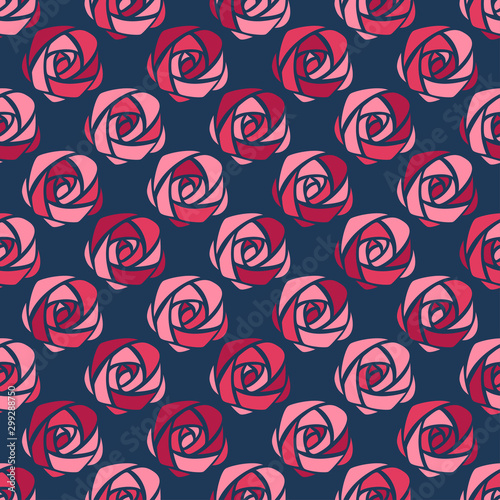 Abstract roses bud seamless pattern vector background
