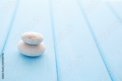 Hill of white stones on a beautiful table
