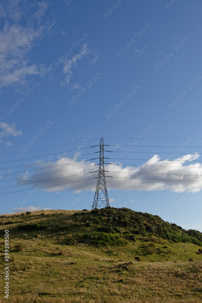 A Scottish Power electricity Transmission Pylon located on a small Hill in the countryside near to Forfar on an Autumn day. A Scottish Power electricity Transmission Pylon located on a small Hill in the countryside near to Forfar on an Autumn day.