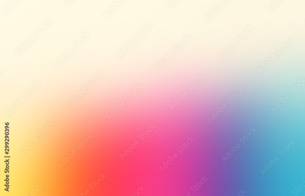 Spectrum blurred texture. Rainbow empty background. Colored simple defocused abstract illustration. Blue pink red yellow gradient pattern.