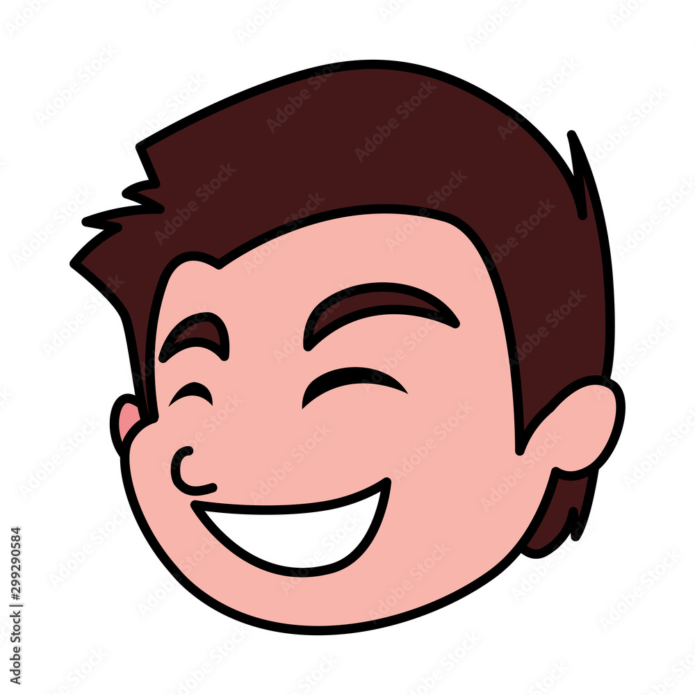 Isolated boy cartoon head vector design Isolated boy cartoon head vector design