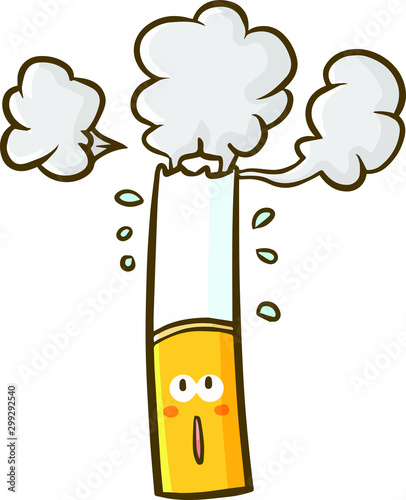 Funny and cute smoke with face expression watching it's smoke or vapor