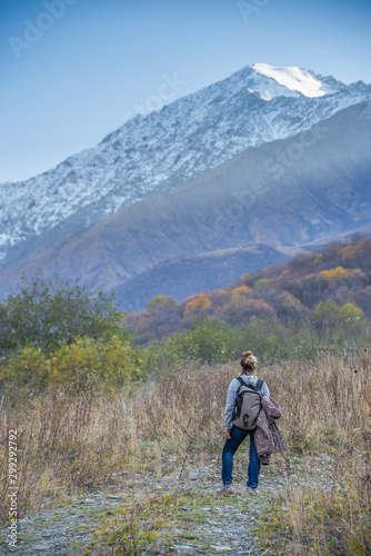 girl in the mountains.