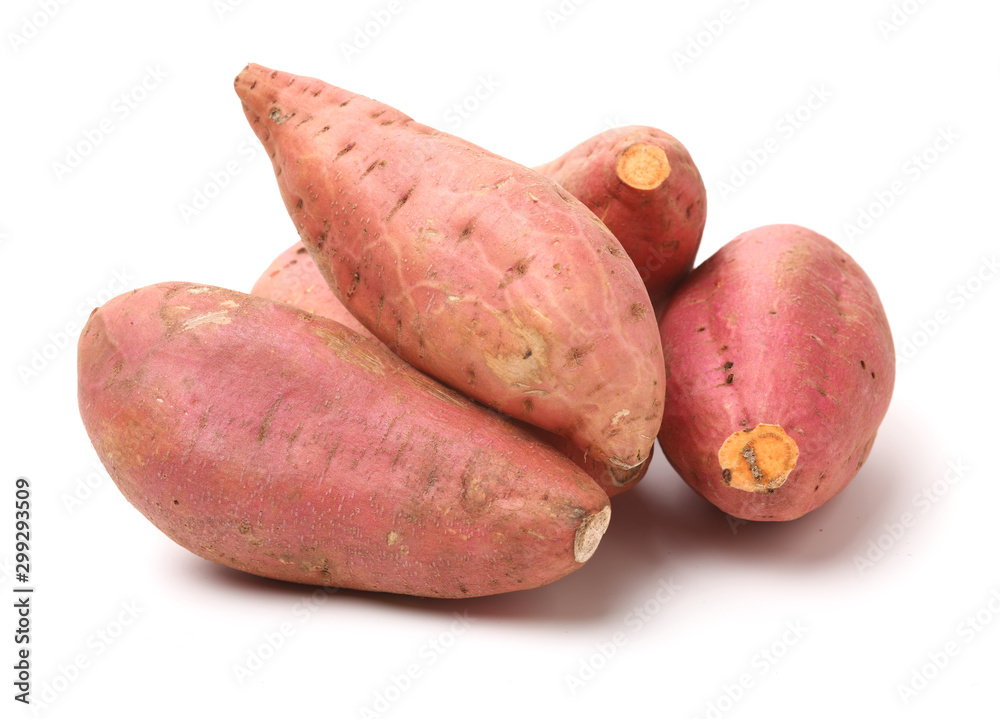 sweet potatoes on the white background sweet potatoes on the white background