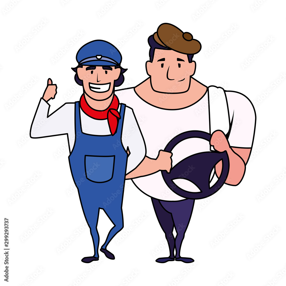 Isolated drivers persons vector design Isolated drivers persons vector design