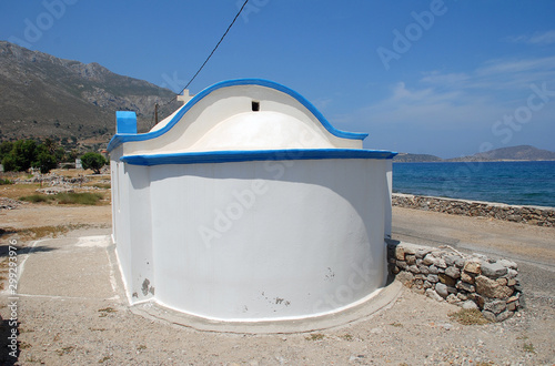 A small chapel on the seafront at Agios Antonios on the Greek island of Tilos  photo