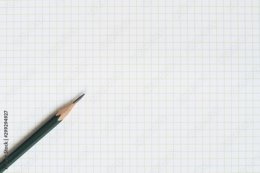 Pencil blank striped notebook white paper line pattern. grid paper for graph design process of working Pencil blank striped notebook white paper line pattern. grid paper for graph design process of working
