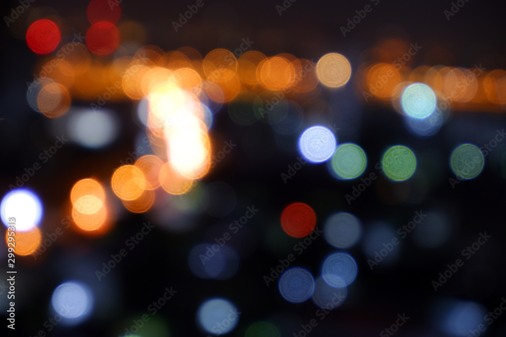 Abstract blurred circle bokeh lights backgrounds, Colorful bokeh of city night light Abstract blurred circle bokeh lights backgrounds, Colorful bokeh of city night light