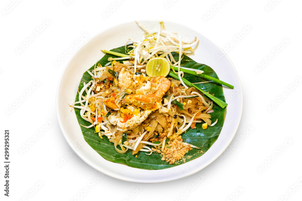 Thailand's national dishes, stir-fried noodles with egg, vegetable and shrimp (Pad Thai) Thailand's national dishes, stir-fried noodles with egg, vegetable and shrimp (Pad Thai)