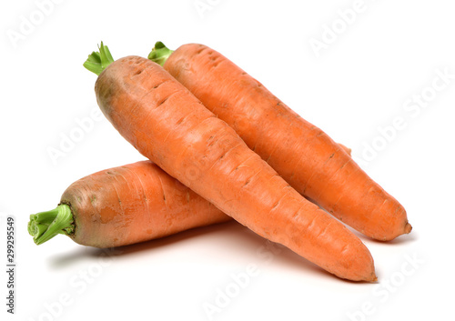 Fresh carrot on a white background 