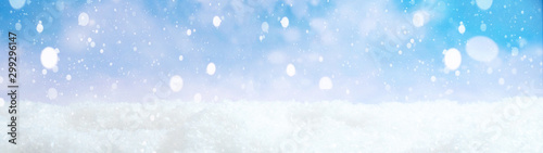 snowflakes snow blue sky - winter background banner long  © Corri Seizinger