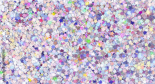 Flower shaped glitter sparkles textured background