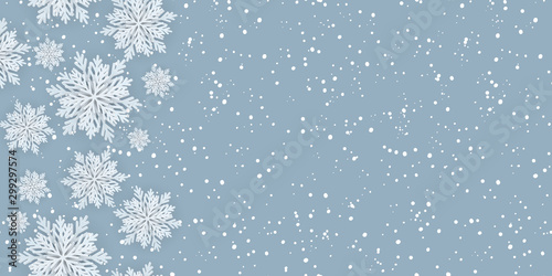 Horizontal seamless winter background with snowflakes
