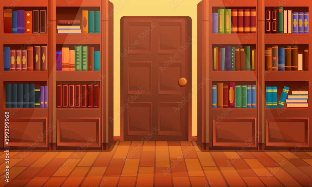 cartoon library interior, vector illustration cartoon library interior, vector illustration