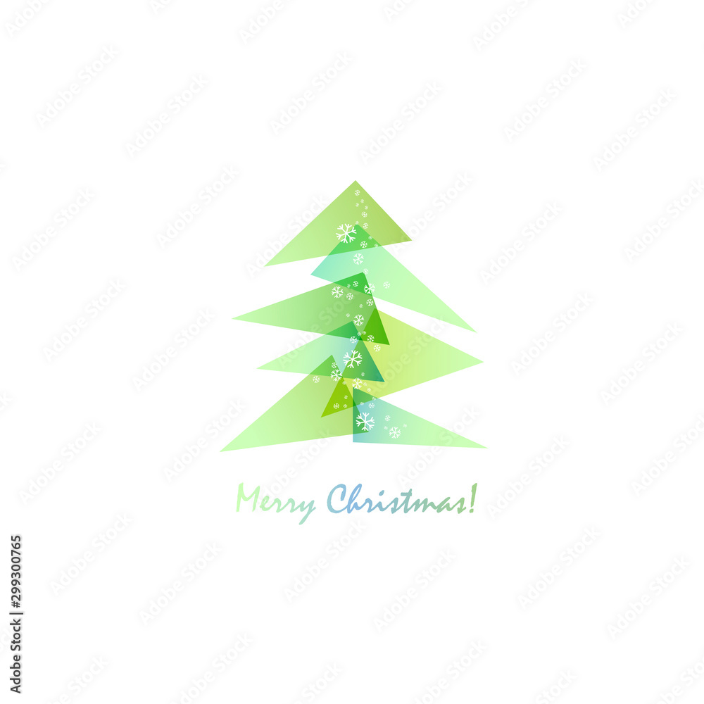 Geometric Modern Christmas Pine, Happy Holiday Card. Vector Geometric Modern Christmas Pine, Happy Holiday Card. Vector