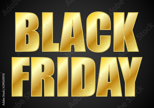 Cartel negro con Black Friday dorado.