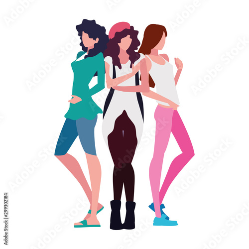 Supermodels avatar women vector design