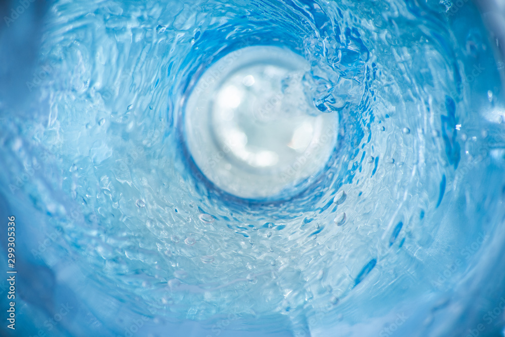 Background with a swirl of blue clear water, soft focus - obrazy, fototapety, plakaty 