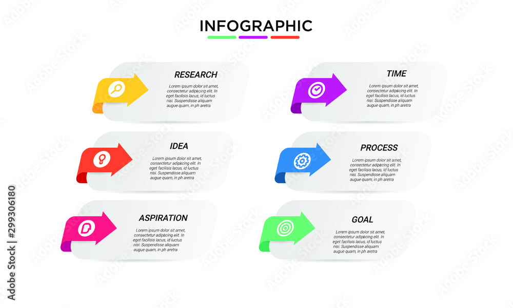 vector modern step Infographic stack chart design with icons and 6 options or steps. for business concept. Can be used for presentations banner, workflow layout, process diagram, flow chart