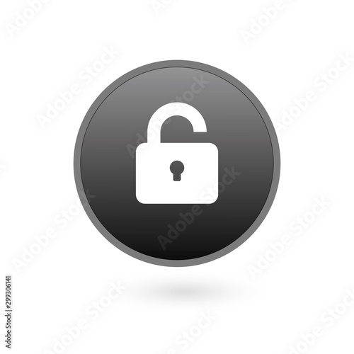 Black isolated icon of unlocked lock on white background. Silhouette of unlocked padlock Flat design.