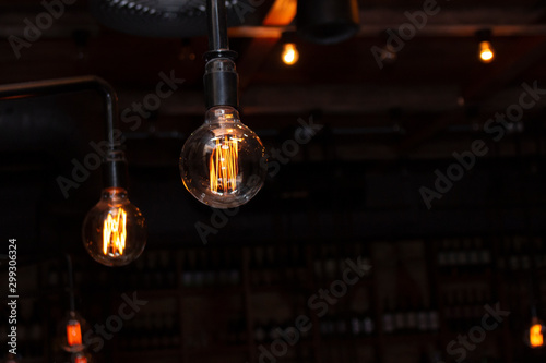 light bulbs in the bar