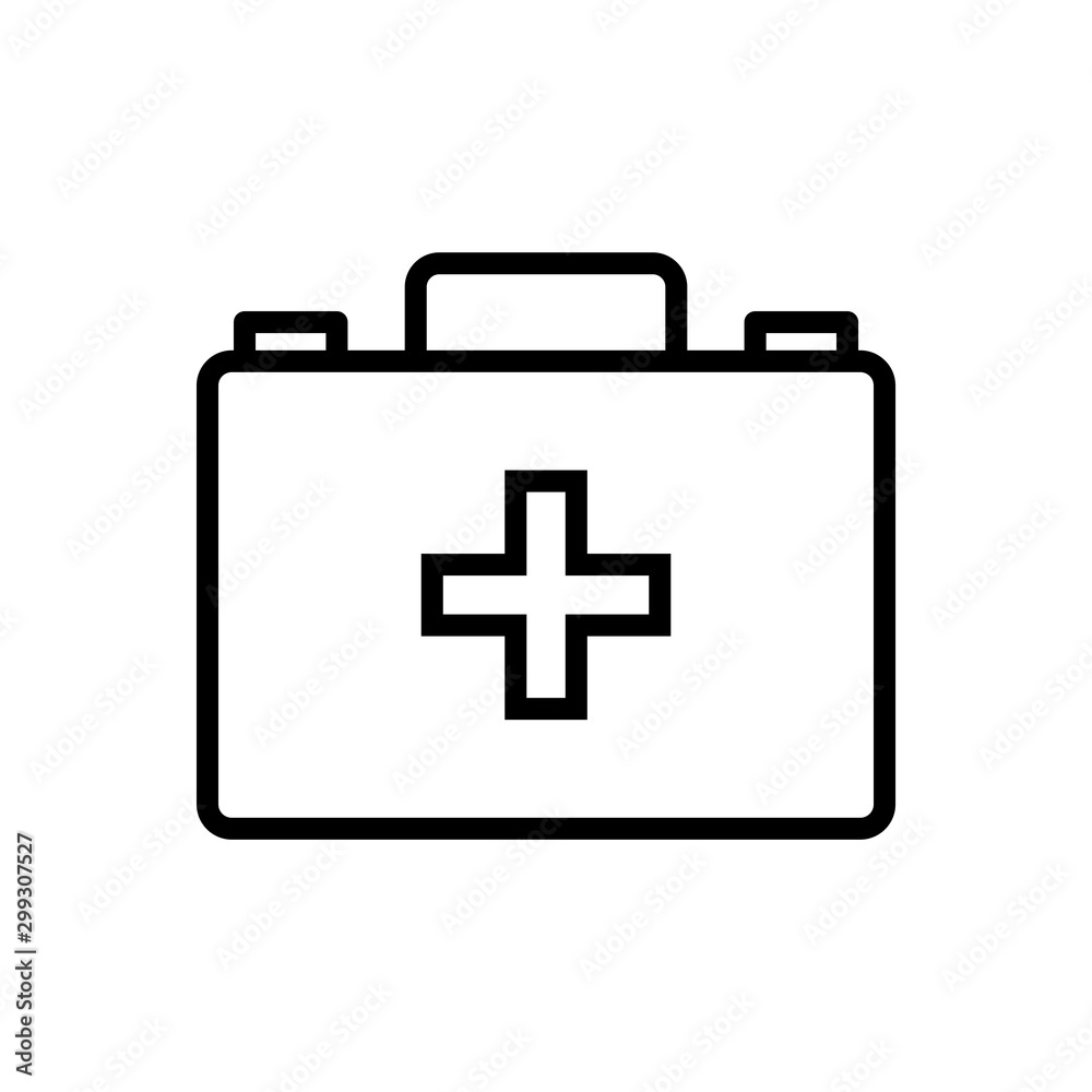First aid kit icon in trendy flat style isolated on white background First aid kit icon in trendy flat style isolated on white background