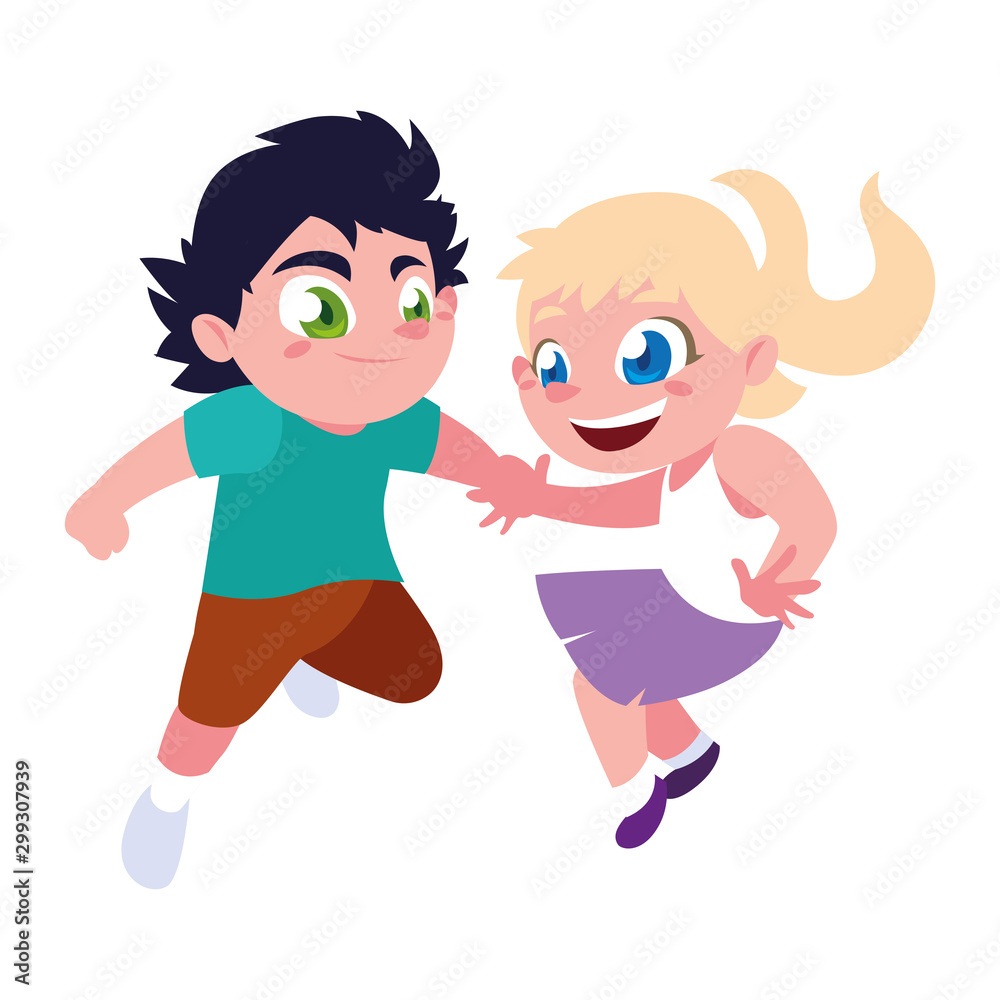 Isolated girl and boy cartoon vector design Isolated girl and boy cartoon vector design