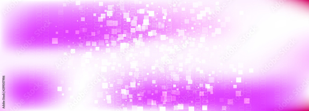 Obraz premium Pink Flow Particle Pattern. Matrix Digits. White 