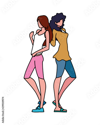Supermodels avatar women vector design