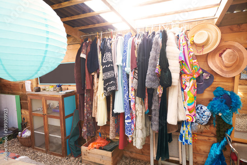 Vintage Clothing In Communal Room On Glamping Camp Site © Monkey Business