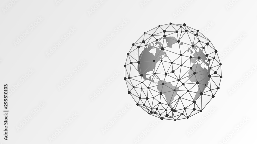Planet Earth. Astronomy concept. Universe, Cosmos exploring concept. Polygonal ozone shield, connected dots and lines. Abstract, digital wireframe, low poly mesh, vector white origami 3d illustration. Planet Earth. Astronomy concept. Universe, Cosmos exploring concept. Polygonal ozone shield, connected dots and lines. Abstract, digital wireframe, low poly mesh, vector white origami 3d illustration.