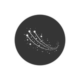 Black falling stars concept. Comet, meteoroid, asteroid, stars symbols. Shooting star abstract with star trail isolated on white background. Vector