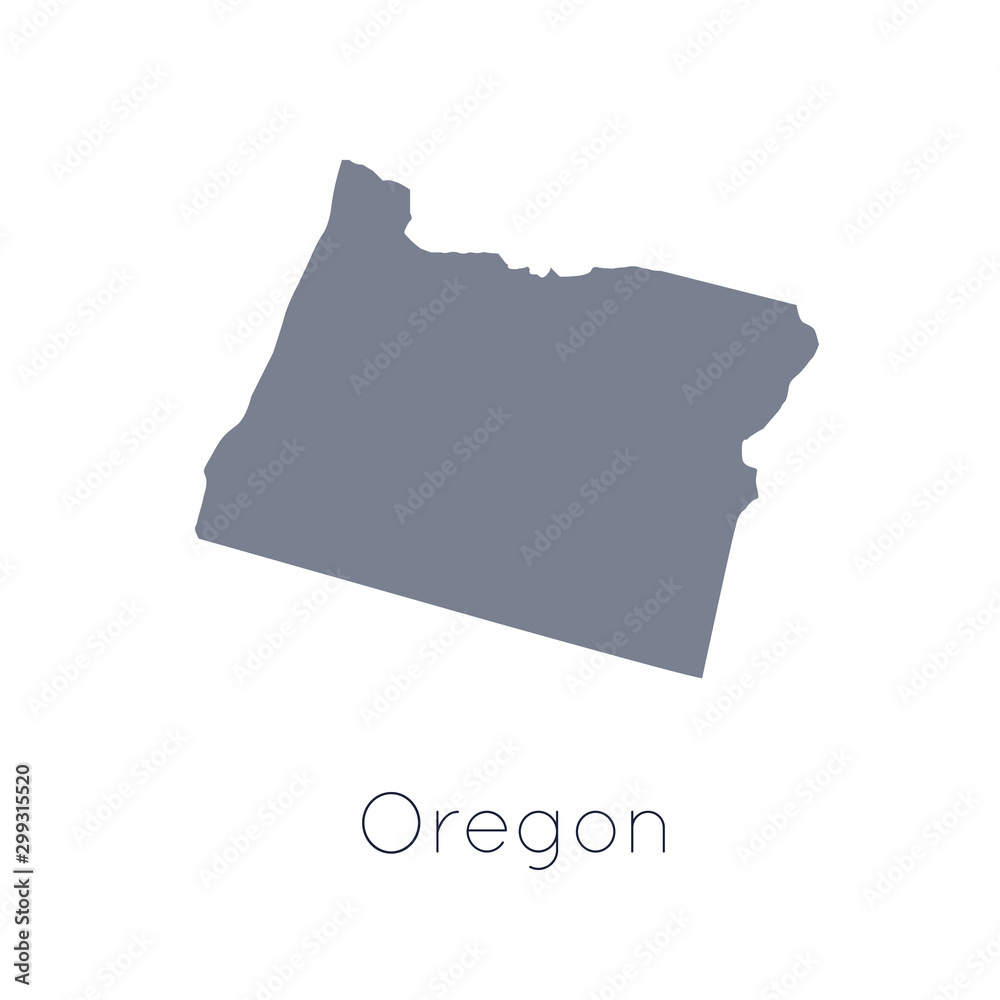 High detailed vector map - United States of America. Map with state boundaries. Oregon vector map silhouette