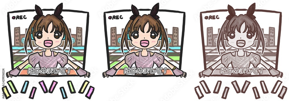 Fototapeta premium R:ポップなVtuber せっと☆