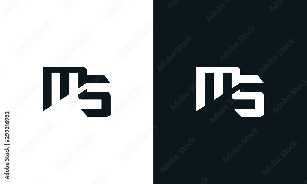 Abstract letter MS logo. This logo icon incorporate with two abstract