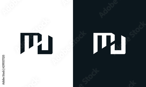 Abstract letter MU logo. This logo icon incorporate with two abstract shape in the creative process.