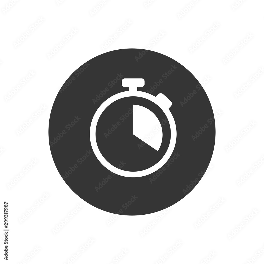 Stopwatch icon symbol vector illustration flat stylevector on white Stopwatch icon symbol vector illustration flat stylevector on white