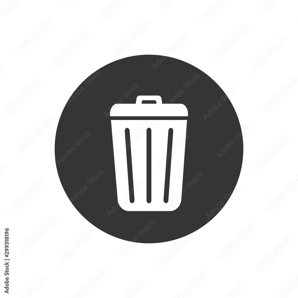 Trash icon in trendy flat design. Trash icon in trendy flat design.