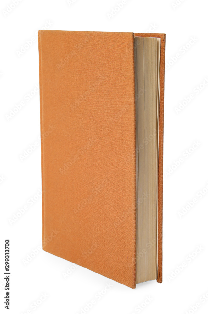 Closed color hardcover book on white background Closed color hardcover book on white background