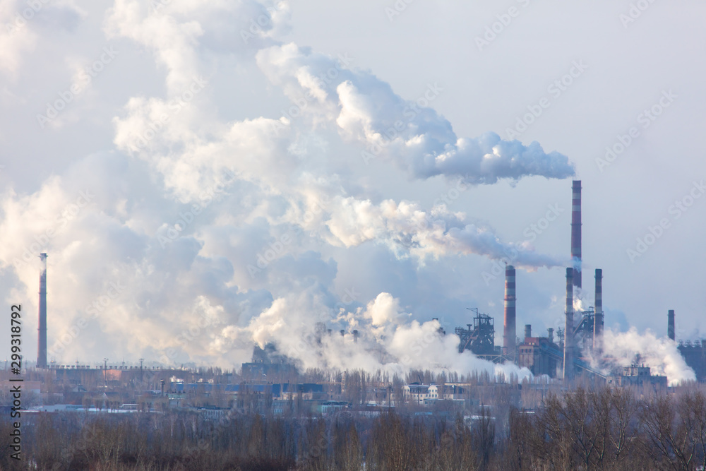 Smoke from the pipes of a metallurgical plant