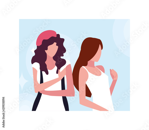 Supermodels avatar women vector design