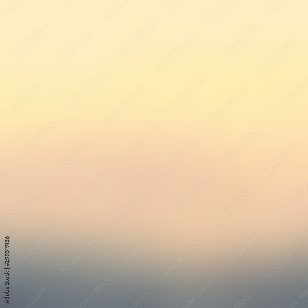 Obraz premium Dusty yellow blue sky blurred abstract texture. Warm sunset empty background. Retro defocus illustration.