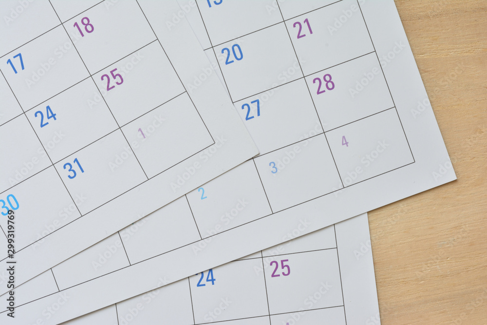 Calendar on a desk Calendar on a desk