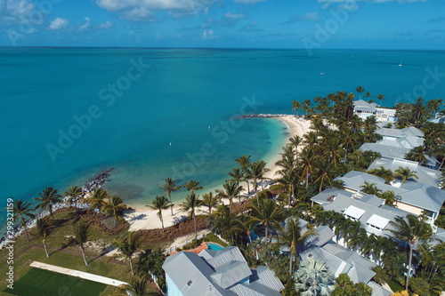 Aerial view of nearst Fort Zachary Taylor, Key West, Florida, United States. Caribbean sea. Great landscape. Travel destination. Tropical travel. photo