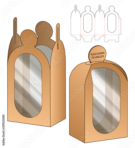 Box packaging die cut template design. 3d mock-up