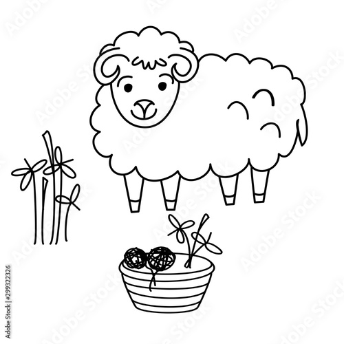 Cute cartoon farm on white background. Graphic vector illustrations for logos, packaging, children's decor, for design of cards, t-shirts.