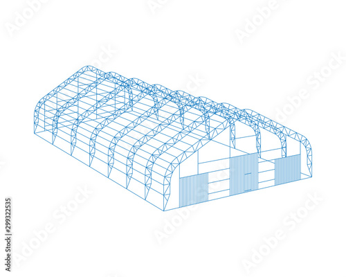 Obraz na płótnie Awning tarpaulin tent temporary warehouse exhibition tunnel hall aircraft hangar project